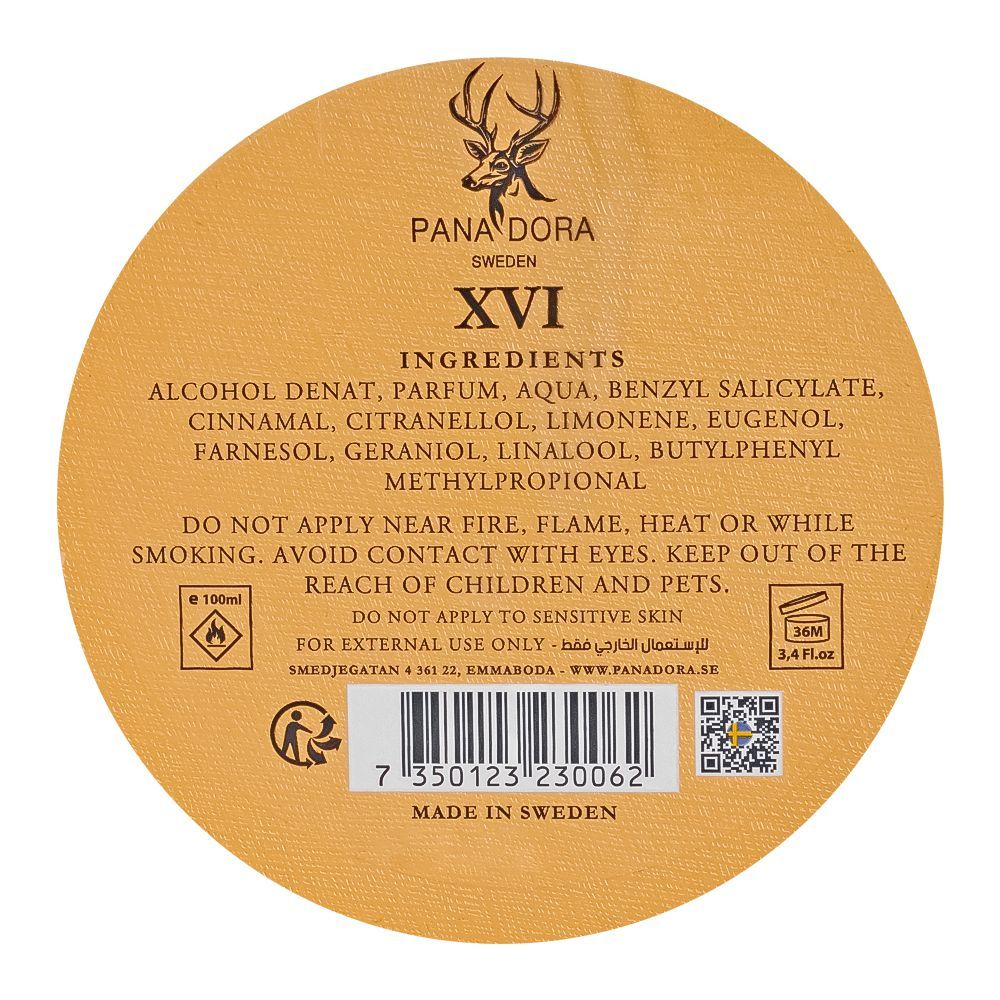Pana Dora Sweden XVI Eau De Parfum For Men & Women, 100ml