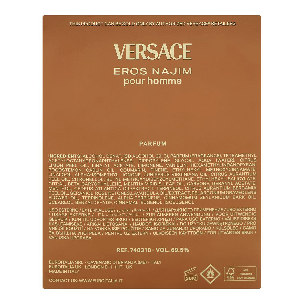 Versace Eros Najim Pour Homme Parfum, For Men,100ml